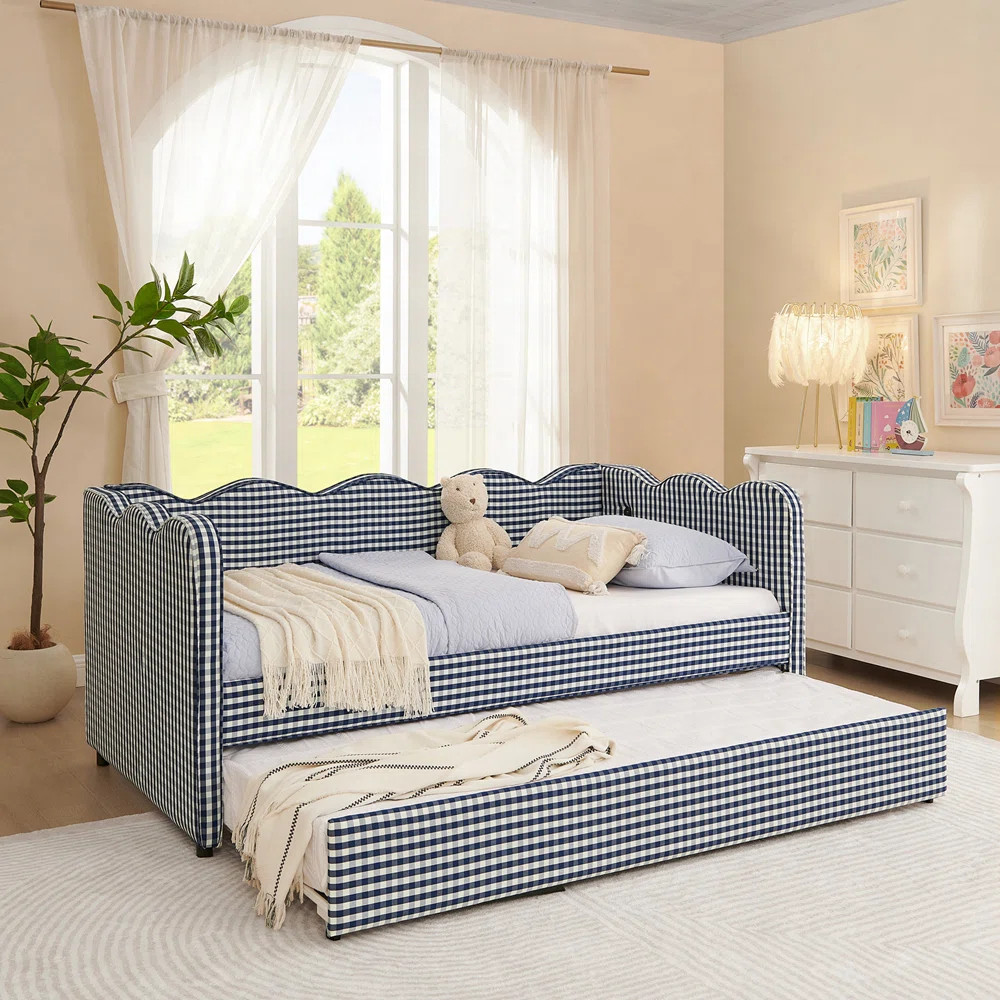 Cozy Gingham Daybed with Trundle | Wayfair North America
