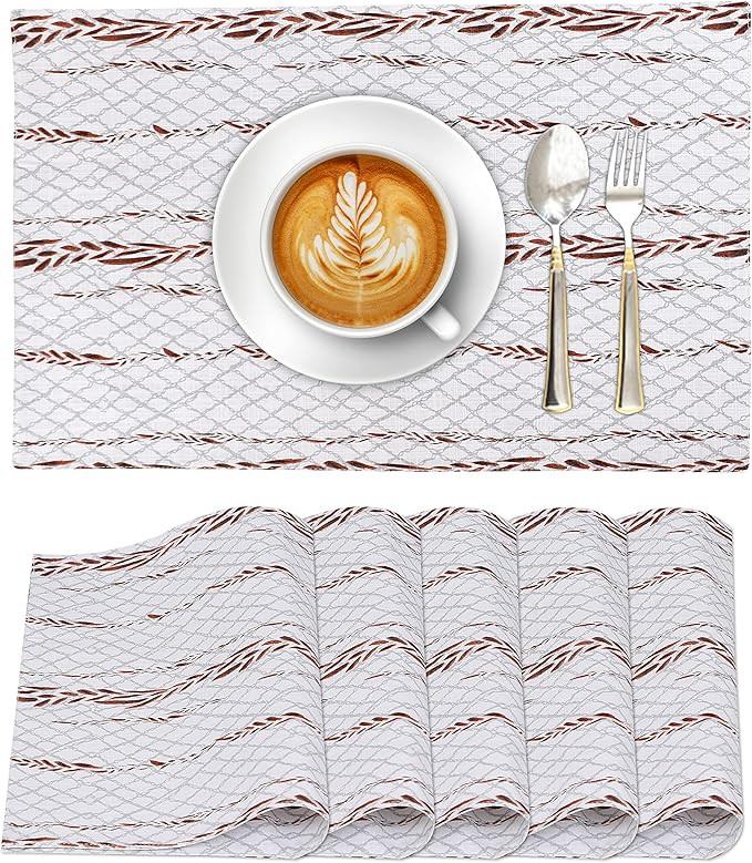 Ruvanti Placemats 100% Cotton 13x19 Inch, Dining Table Placemats Set of 6, Modern Place Mats for ... | Amazon (US)
