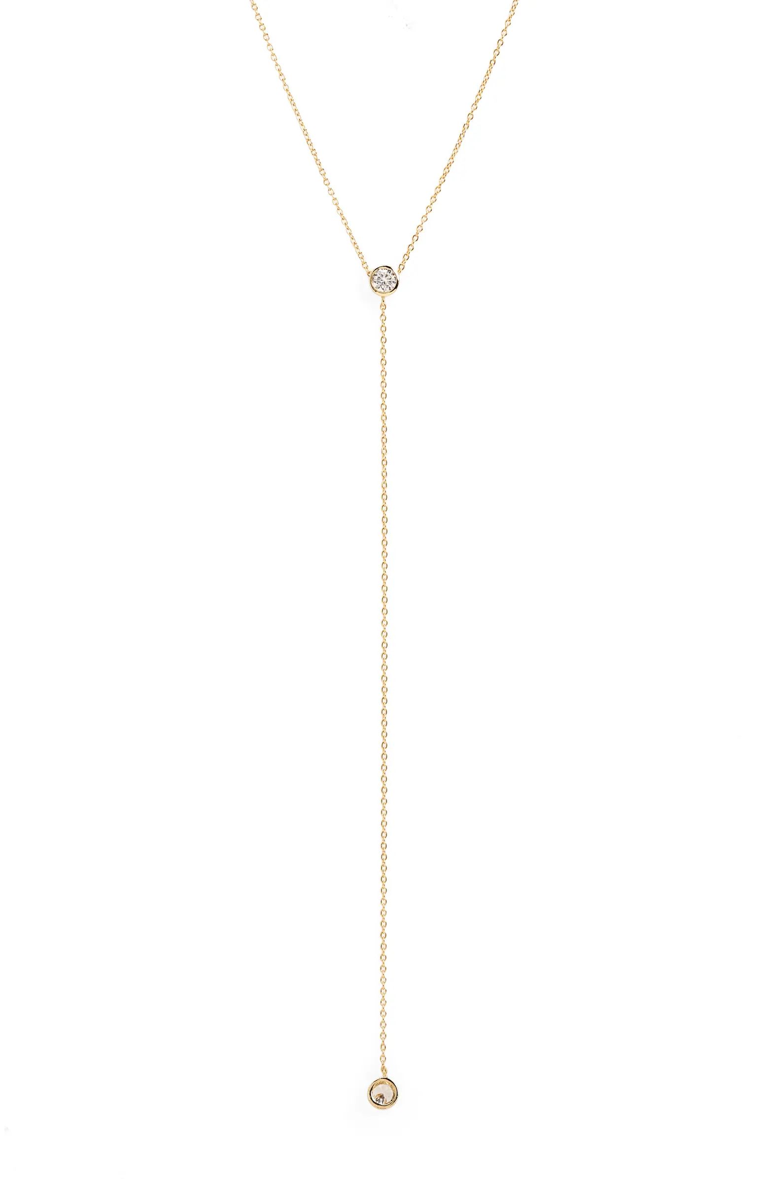 Adina's Jewels Cubic Zirconia Lariat Necklace | Nordstrom | Nordstrom
