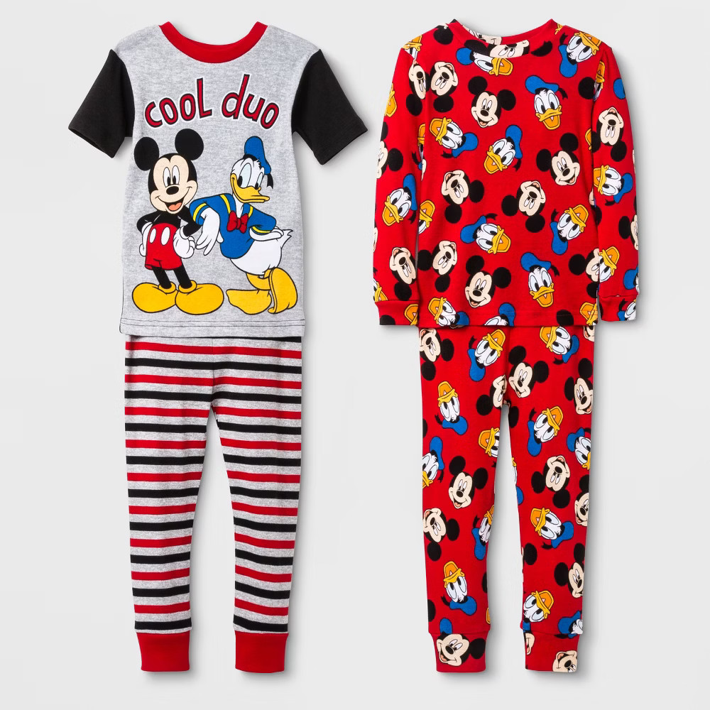 Toddler Boys' Mickey Mouse 4pc Pajama Set - Red 4T, Boy's | Target