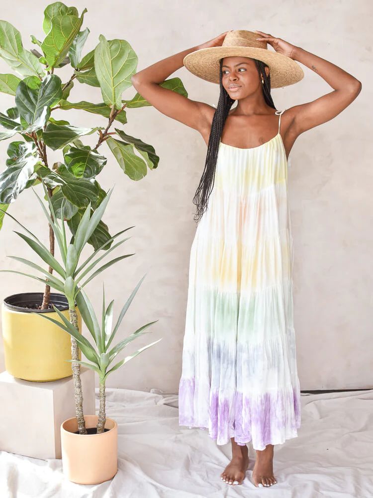 Island Time Rainbow Tie Dye Maxi Dress | Confête