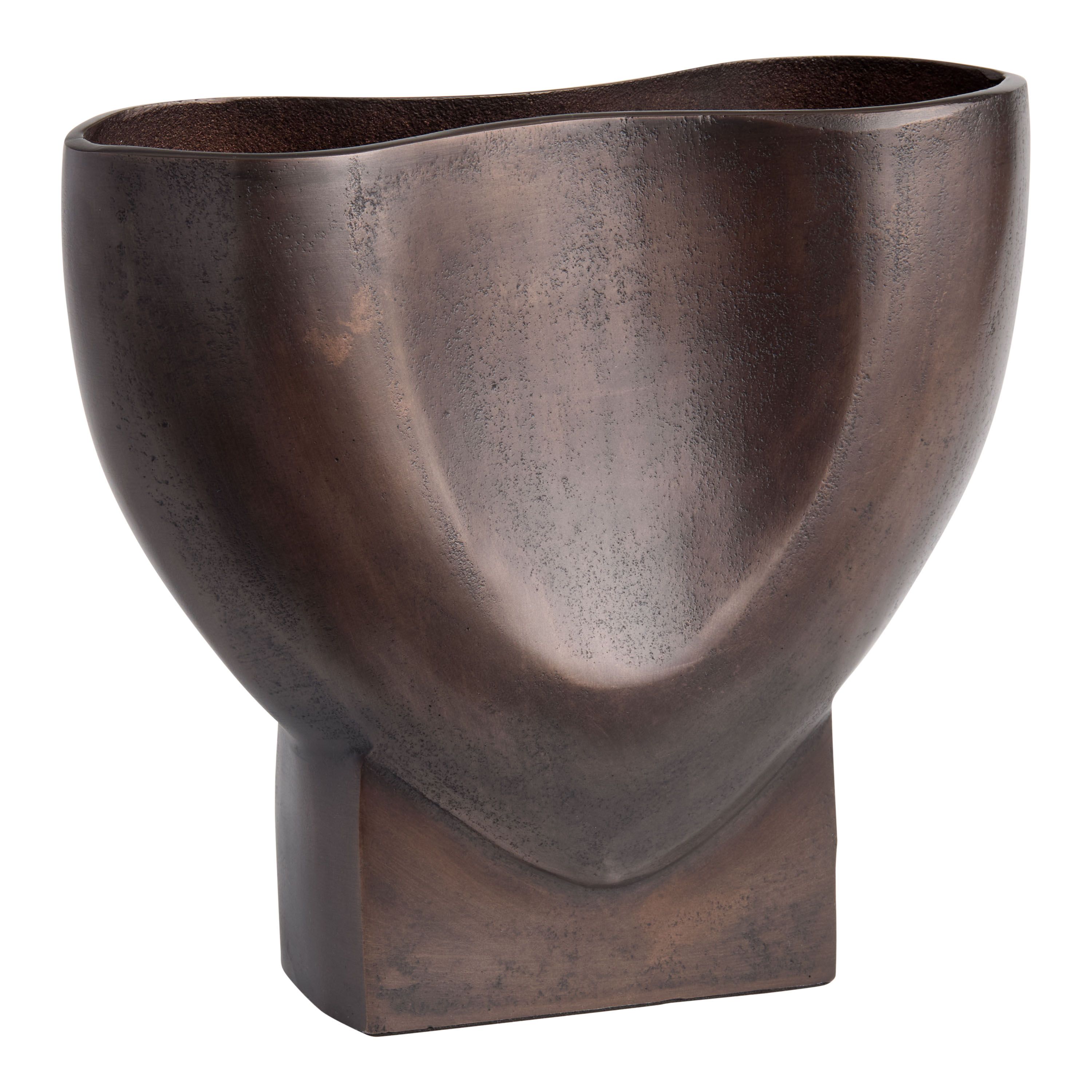 Bronze Metal Abstract Pinched Vase | World Market