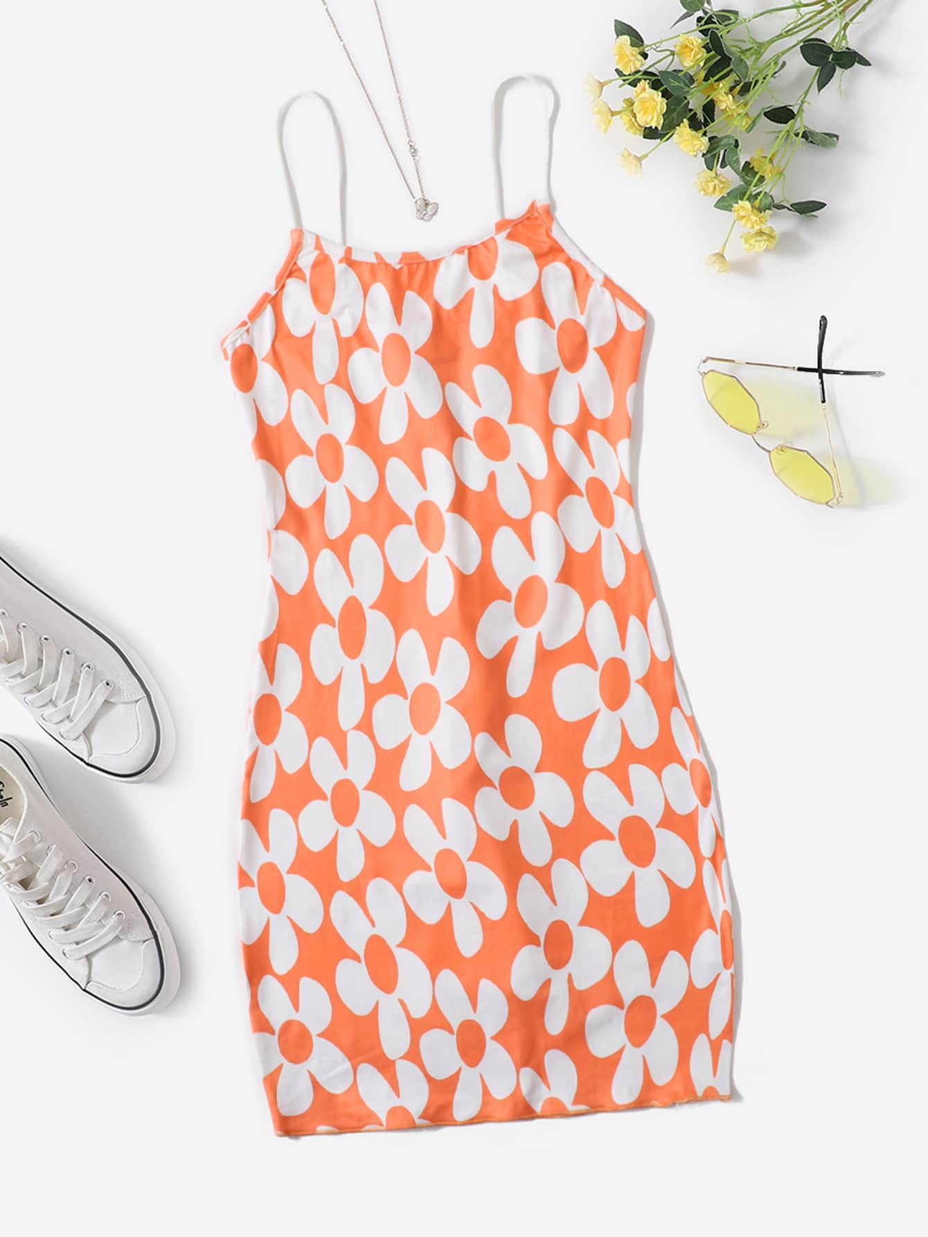 Allover Floral Print Cami Dress | SHEIN