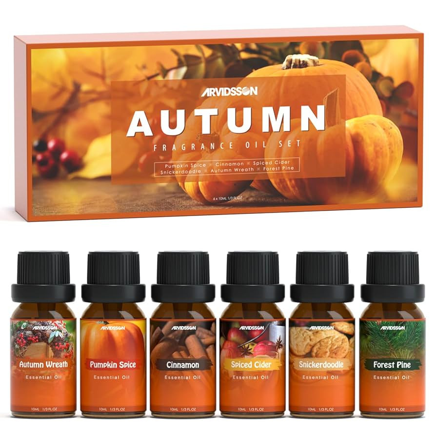 Autumn Fragrance Oil Set, ARVIDSSON Fall Essential Oils for Diffuser and Candle Making, Pumpkin S... | Amazon (US)