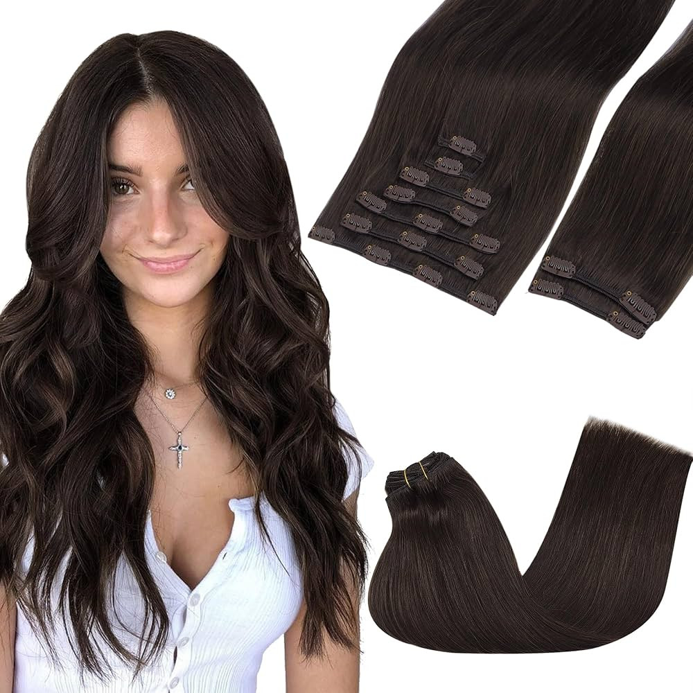 GOO GOO Clip in Hair Extensions Real Human Hair, Remy Human Hair Extensions Clip ins for Women, N... | Amazon (US)
