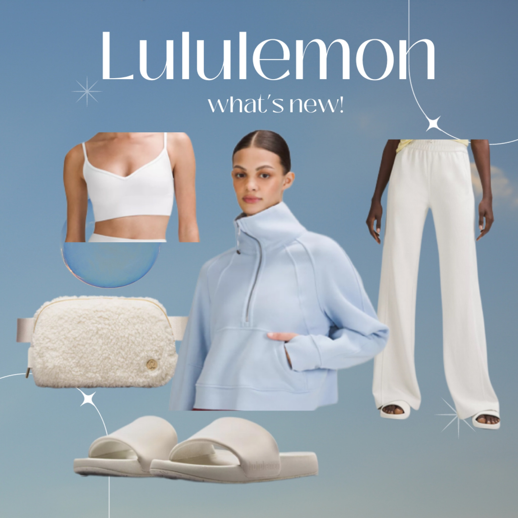 Lululemon what’s new this week! My fav picks from Tuesdays drop. Love the light and bright color palette this season and keeping it neutral with white and a pop of baby blue! So cozy!
