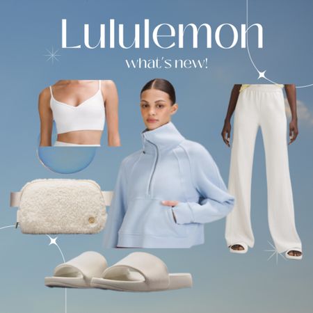 Lululemon what’s new this week! My fav picks from Tuesdays drop. Love the light and bright color palette this season and keeping it neutral with white and a pop of baby blue! So cozy!
