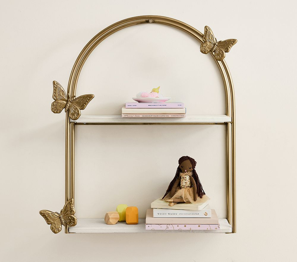 Gold Butterfly Tiered Shelf (22"x- 26") | Pottery Barn Kids