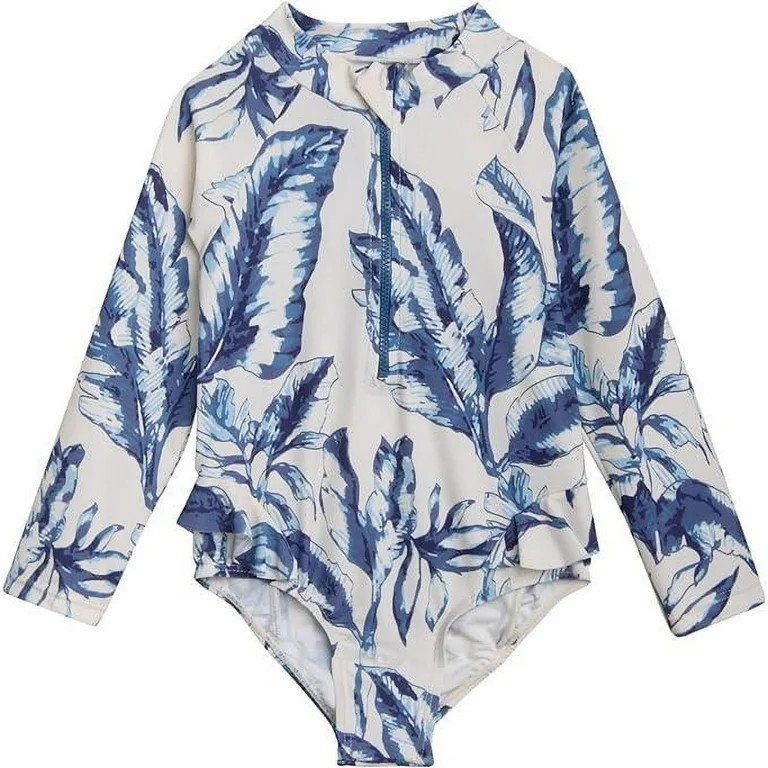 Jessica Simpson Baby Girls' One Piece Bathing Suit - UPF 50+ Quick Dry Long Sleeve Quarter Zip Ra... | Walmart (US)