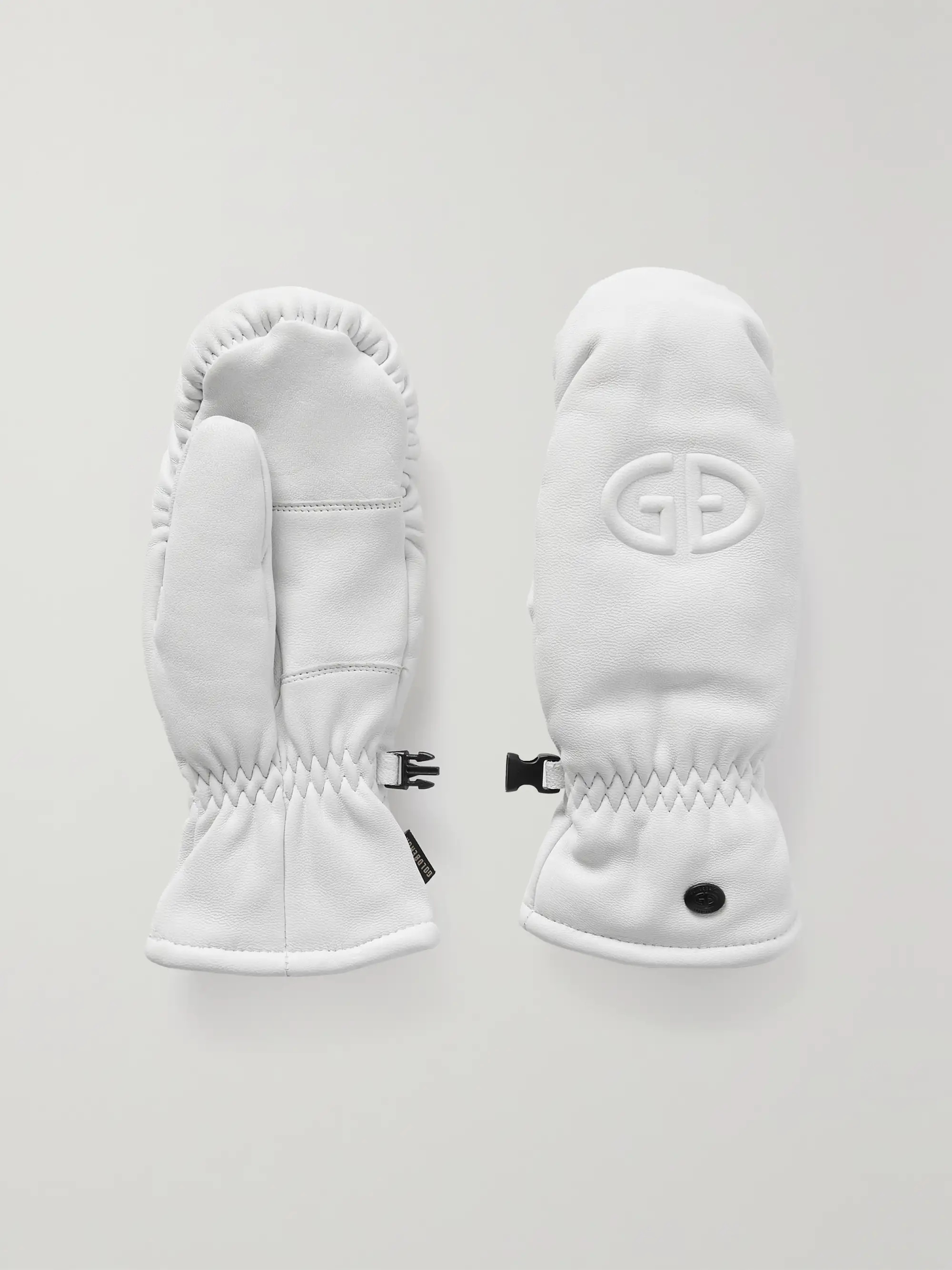 Hilja embossed padded leather ski mittens | NET-A-PORTER (US)