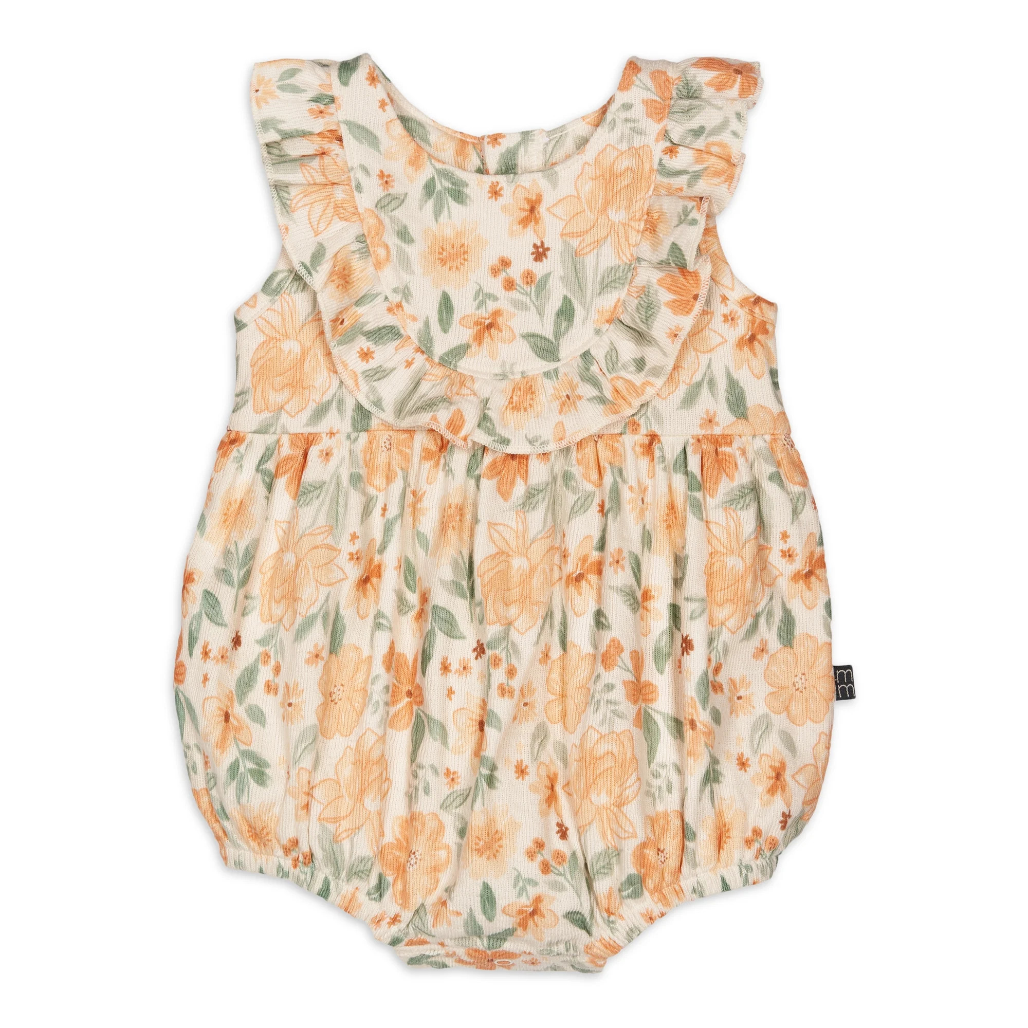 Modern Moments By Gerber Baby Girl Bubble Romper with Flutter Sleeves, Sizes 0/3 Months - 24 Mont... | Walmart (US)