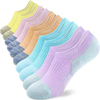 Amutost Womens No Show Socks Anti-Slip Cushioned Breathable 5-10Pairs | Silicone heel grips, Arch... | Amazon (US)