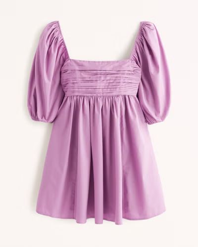 Women's Emerson Poplin Puff Sleeve Mini Dress | Women's Clearance | Abercrombie.com | Abercrombie & Fitch (US)