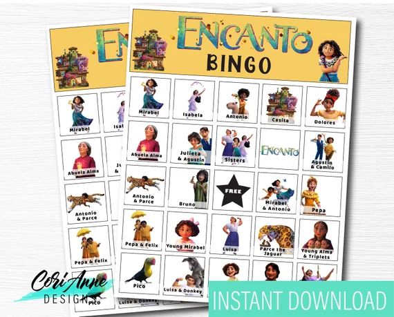 Encanto Movie Bingo Game 15 Cards Birthday Party Road Trip | Etsy | Etsy (US)