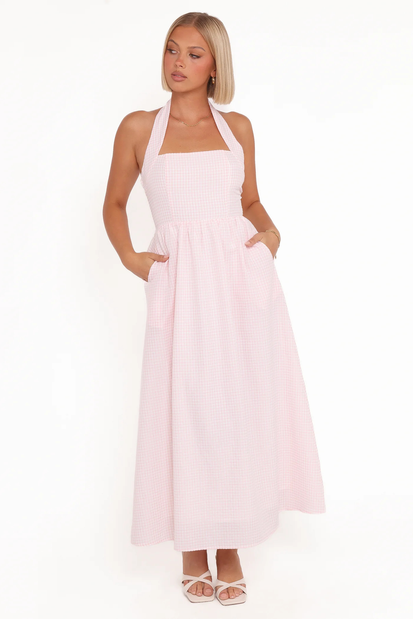Margerie Halter Dress - Pink Gingham | Petal & Pup (US)
