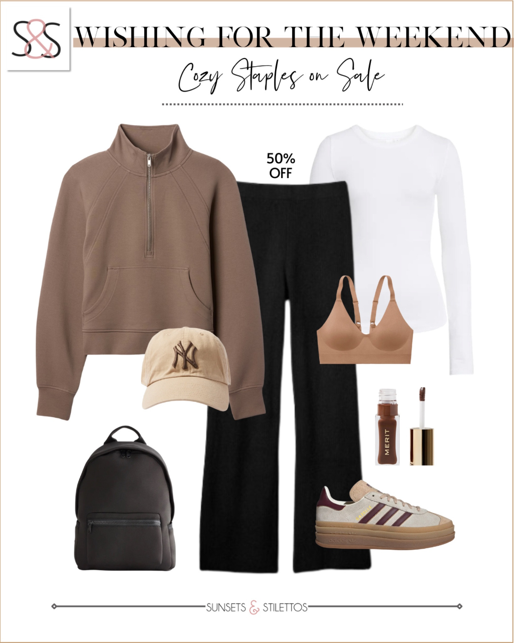 What a great budget friendly outfit! A half zip pullover with comfy pants and Adidas sneakers is an essential winter holiday outfit!

Sunsets and Stilettos, weekend wear, adidas sneakers 

#LTKU #LTKOver40 #LTKFindsUnder50