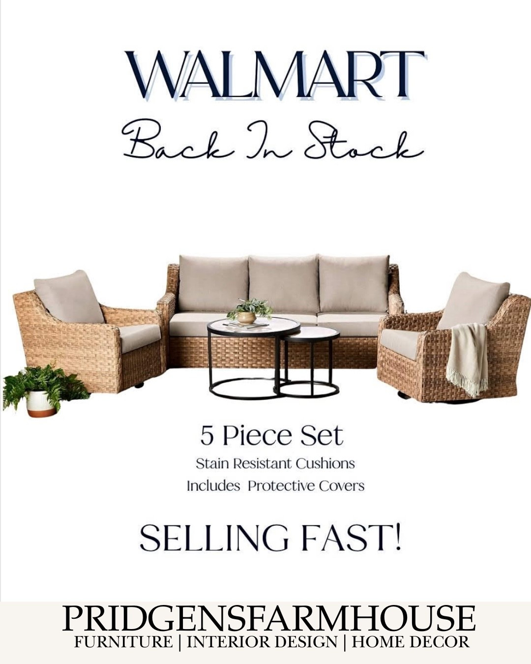 Warmer days are ahead! 

This Walmart patio set is a TOP SELLER every year and sells out fast! ..year after year. Grab yours now while it's still in stock and get ready for the warmer days ahead! SHOP NOW!

#walmartfinds #walmart #outdoorpatio #riveroakspatioset #walmartdeals



#LTKOver40 #LTKSaleAlert #LTKHome