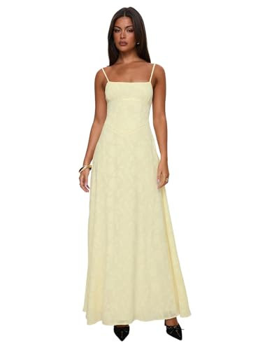 Princess Polly Women's South of France Maxi Dress, Yellow, 12 | Amazon (US)