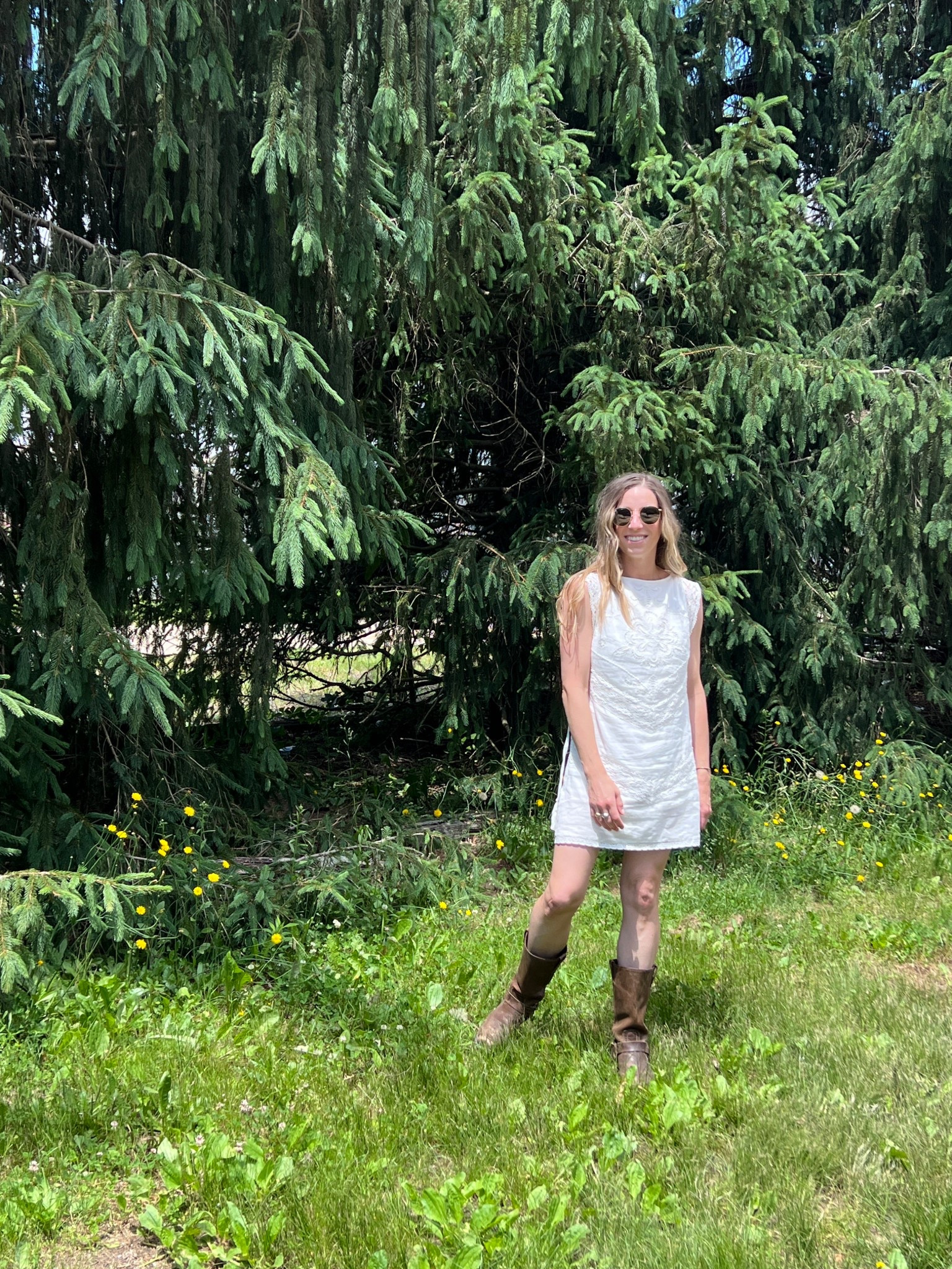 White summer dress with boots. Country concert outfit. Size small. 

#LTKSeasonal #LTKTravel #LTKMidsize