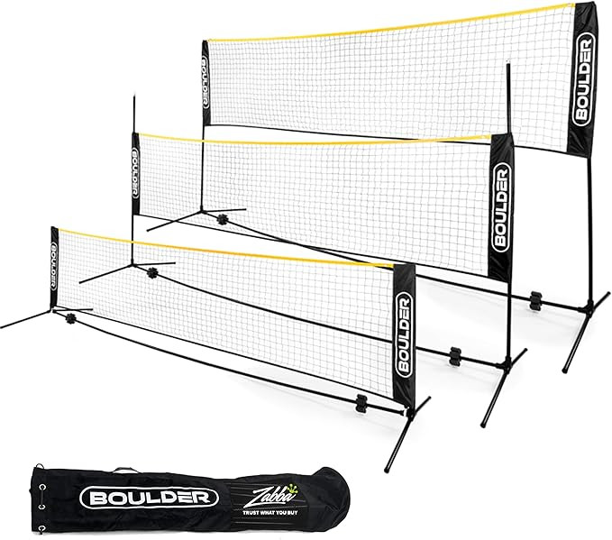 Boulder Portable Badminton Net Set - for Tennis, Soccer Tennis, Pickleball, Kids Volleyball - Eas... | Amazon (US)