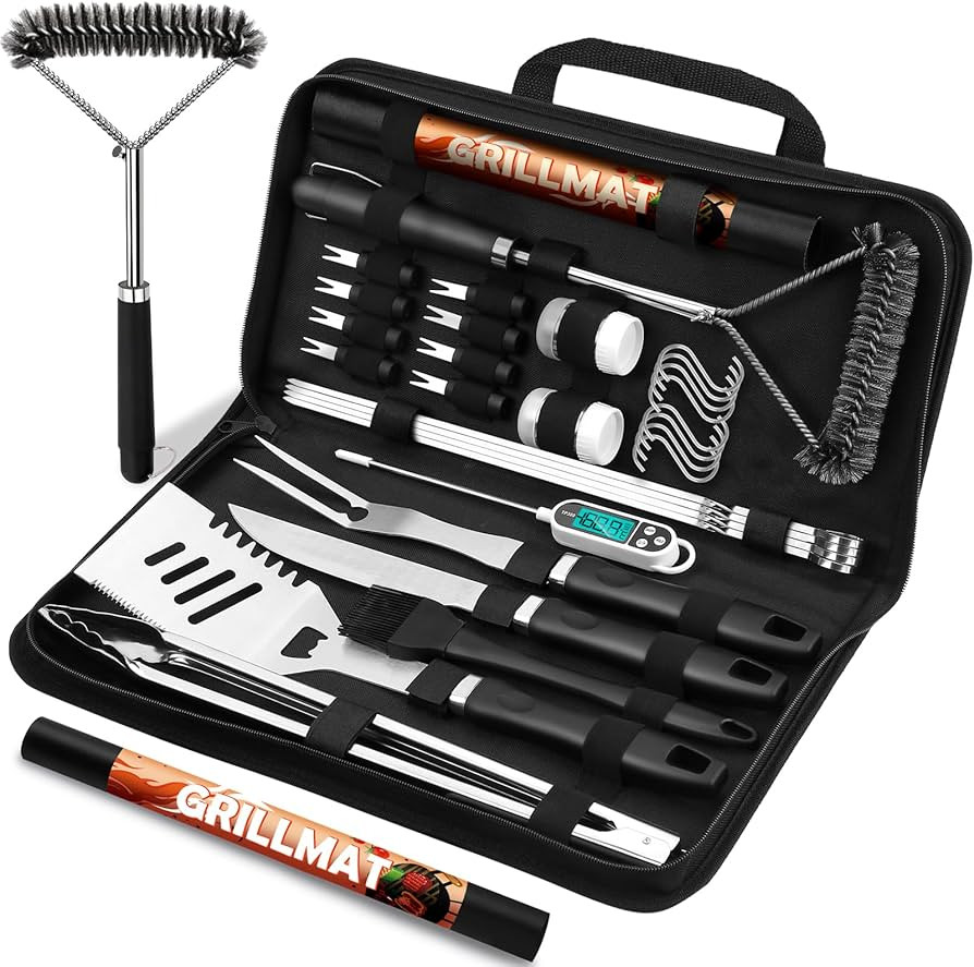 31pcs Stainless Steel BBQ Grill Accessories Set for Men Dad, Heavy Duty Grilling Tools for Outdoo... | Amazon (US)