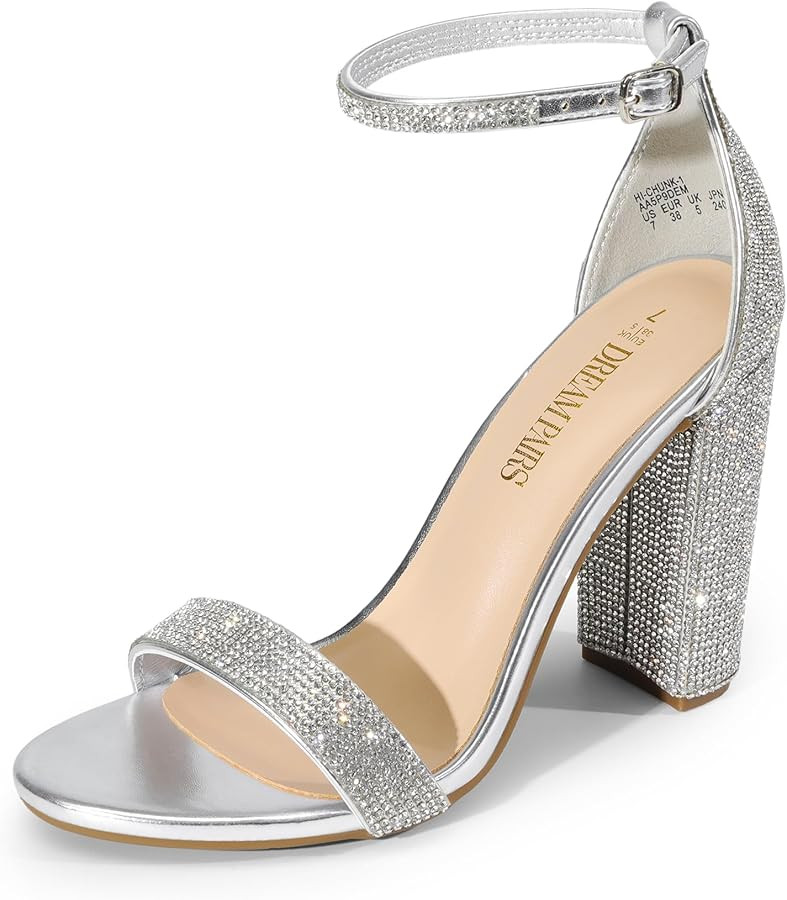 DREAM PAIRS Women's Hi-Chunk High Heel Pump Sandals | Amazon (US)