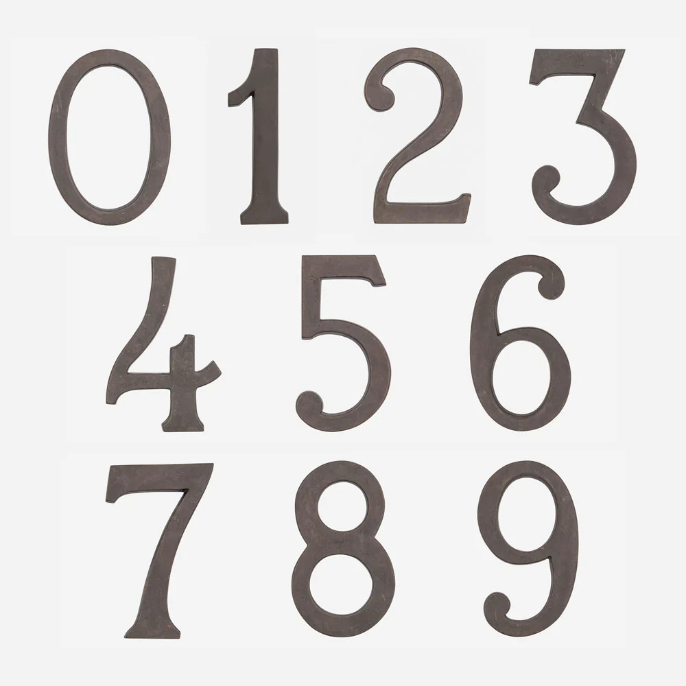 Solid Bronze Traditional House Numbers | San Diego Hardware