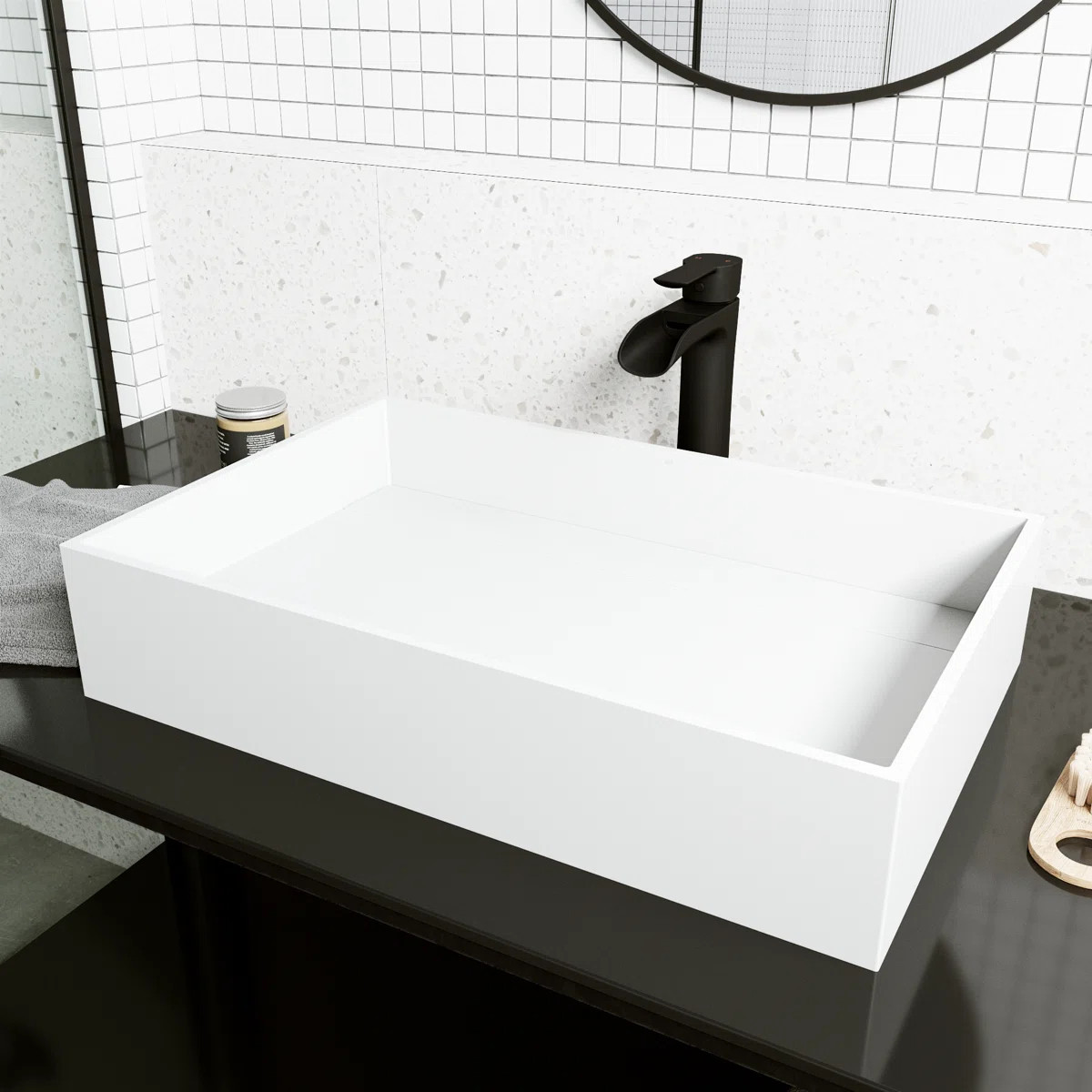 Montauk 23" L x 15" W x 5" H Matte White Handmade Rectangular Vessel Bathroom Sink VG04026 | Wayfair North America