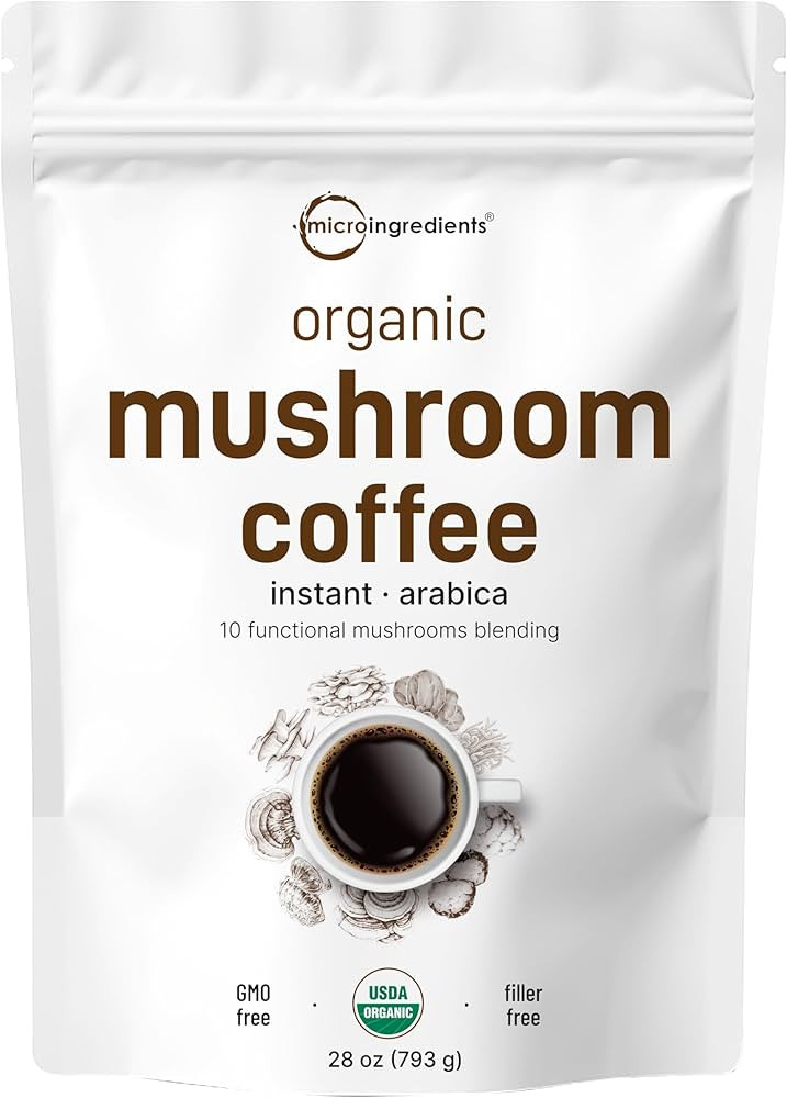 Amazon.com : Organic Instant 10 in 1 Mushroom Coffee Powder, 28 Ounce (317 Servings) | Weight & I... | Amazon (US)