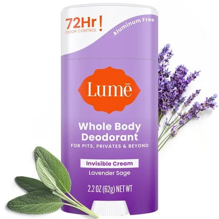Lume Whole Body Women’s Deodorant - Invisible Cream Stick - Aluminum Free - Lavender Sage - 2.2oz | Walmart (US)