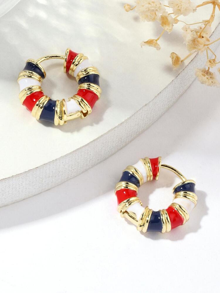 2pcs Us-style Copper Earrings | SHEIN