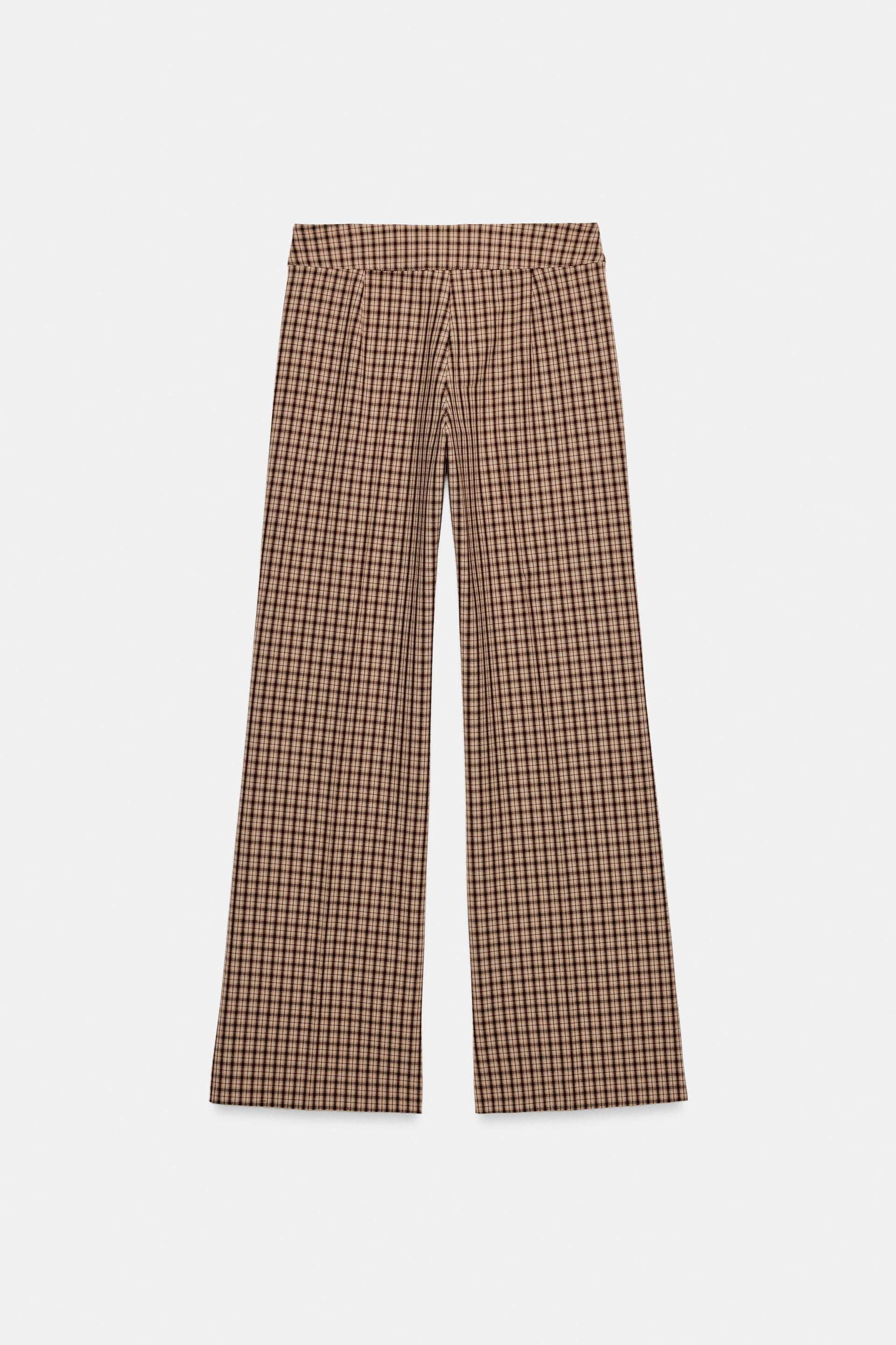 Zara - Pinstripe Trousers With Boxer Detail In Light Brown - Xs - Woman | Zara UK