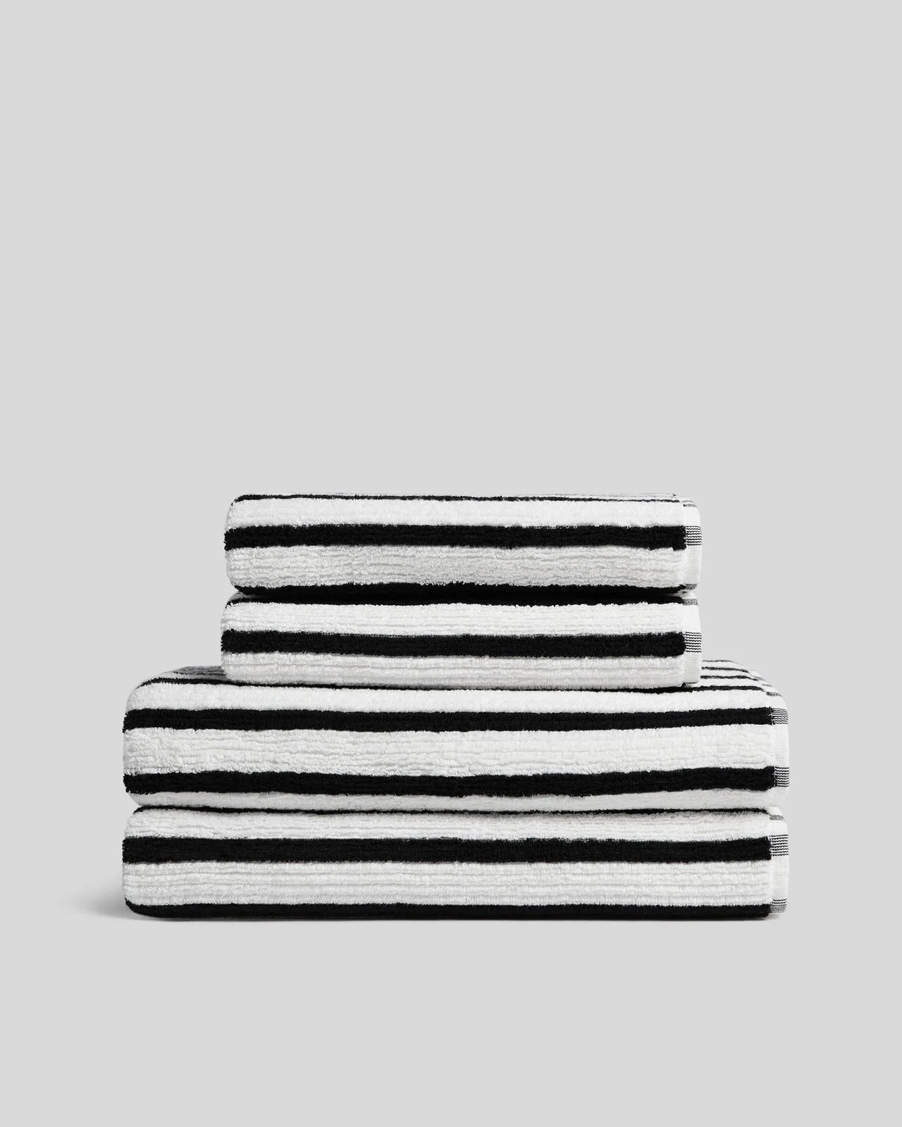 2+2 Organic Resort Stripe Bath Bundle - Plaster with Soft Black | Parachute
