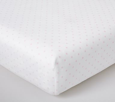 Pin Dot Chamois Fitted Crib Sheet | Pottery Barn Kids