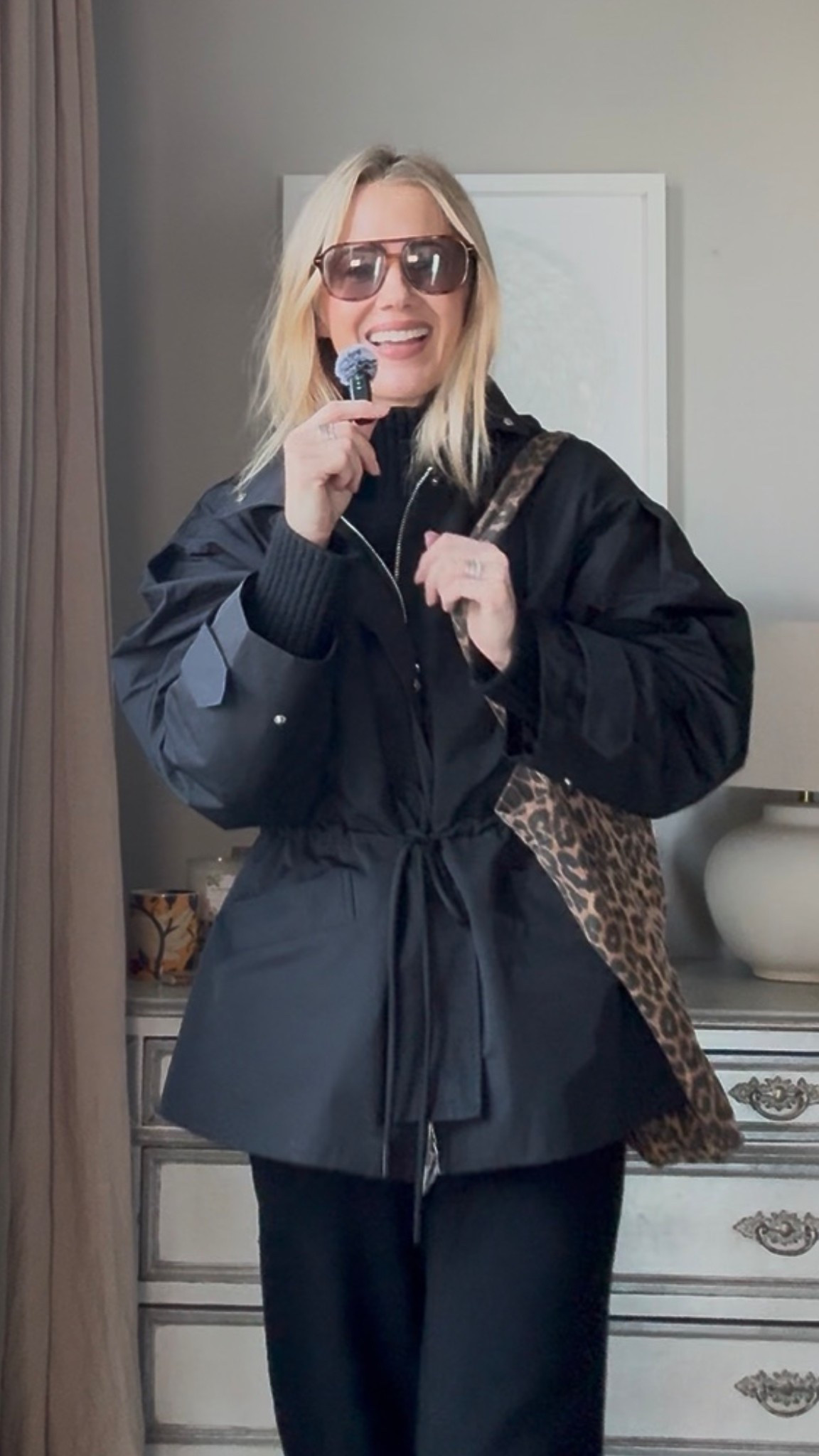 I’m wearing an XS in the raincoat 