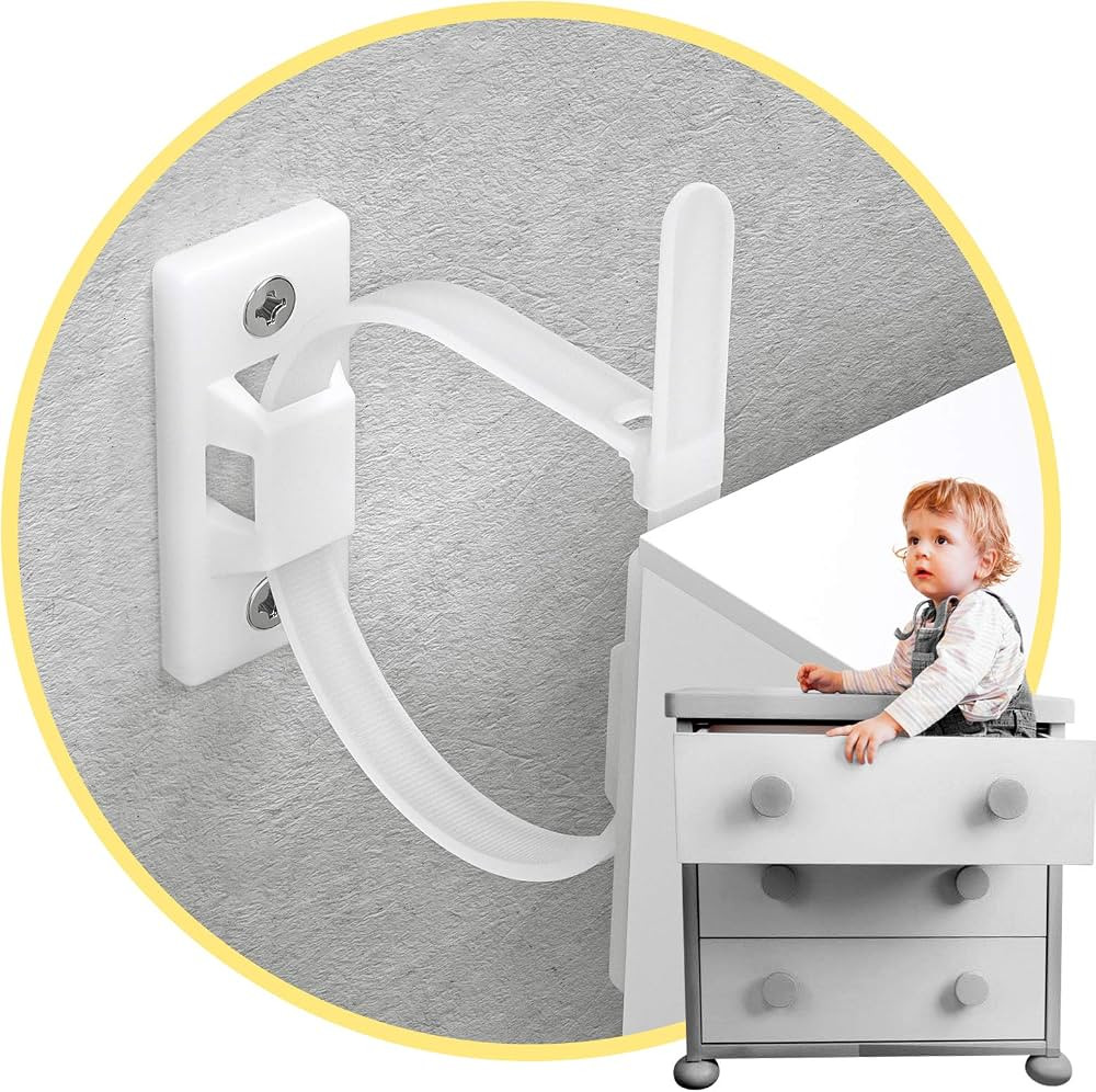 4our Kiddies Furniture Straps (10 Pack) Baby Proofing Anti Tip Furniture Anchors Kit, Cabinet Wal... | Amazon (US)