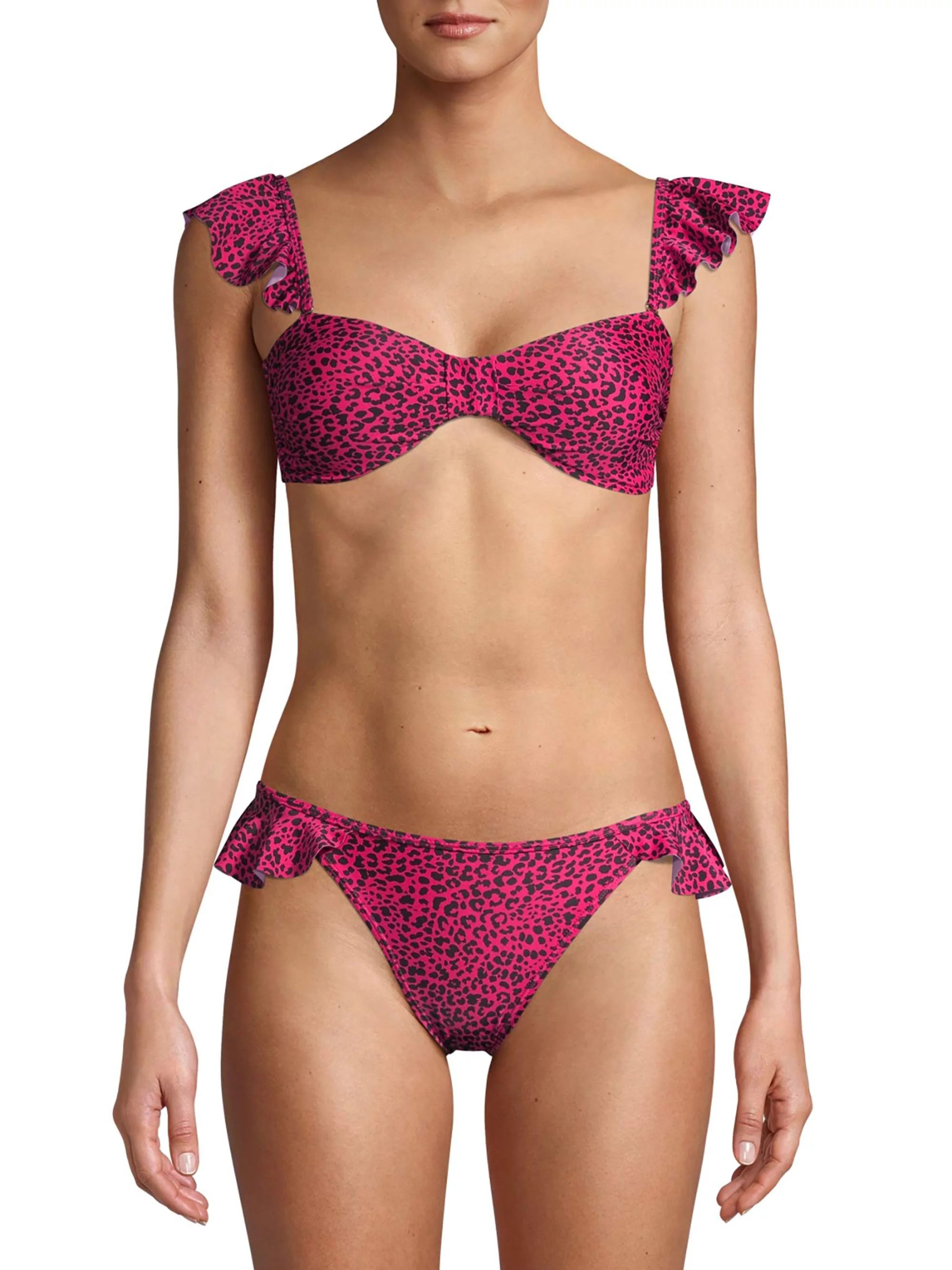 Juicy Couture 2-Piece Bandeau Bikini Swimsuit with Cap Sleeves and Scoop Bottom | Walmart (US)