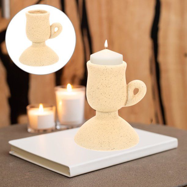 Hemoton Ceramic Candle Stick Holder Candle Stand Candle Burning Stand Candle Display Holder | Walmart (US)