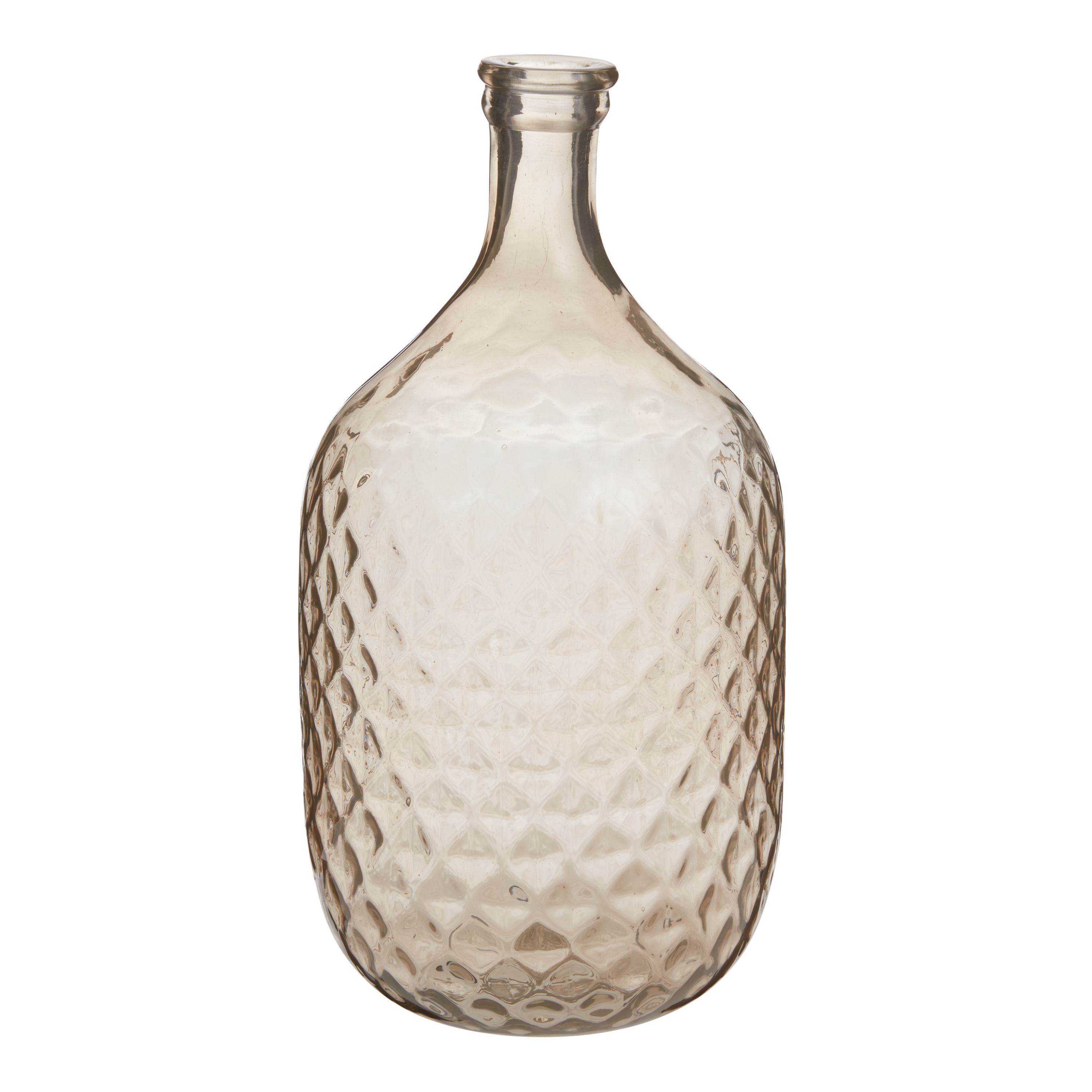 Smoky Hammered Glass Jug Vase | World Market