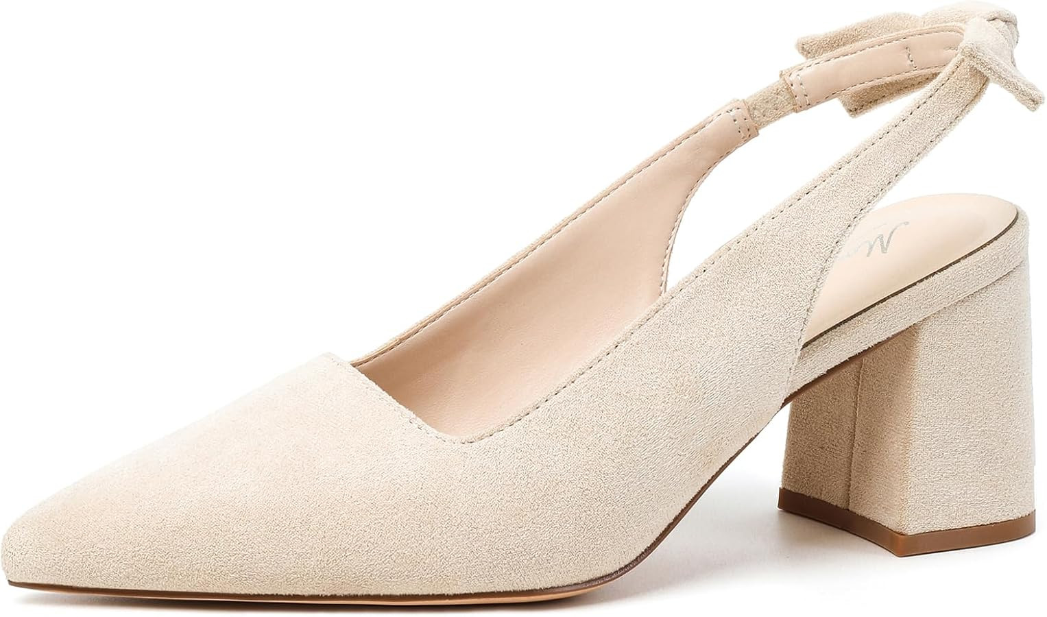 Mostrin Block Slingback Heels for Women Pointed Closed Toe Chunky Heels Office Work Shoes Women's... | Amazon (US)