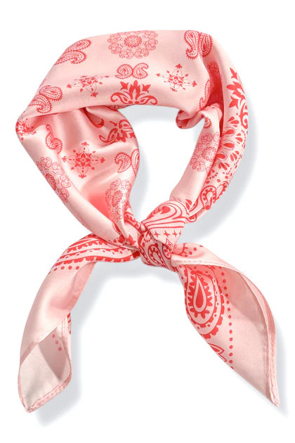 Lila Pink Paisley Print Silky Scarf | The Willow Tree
