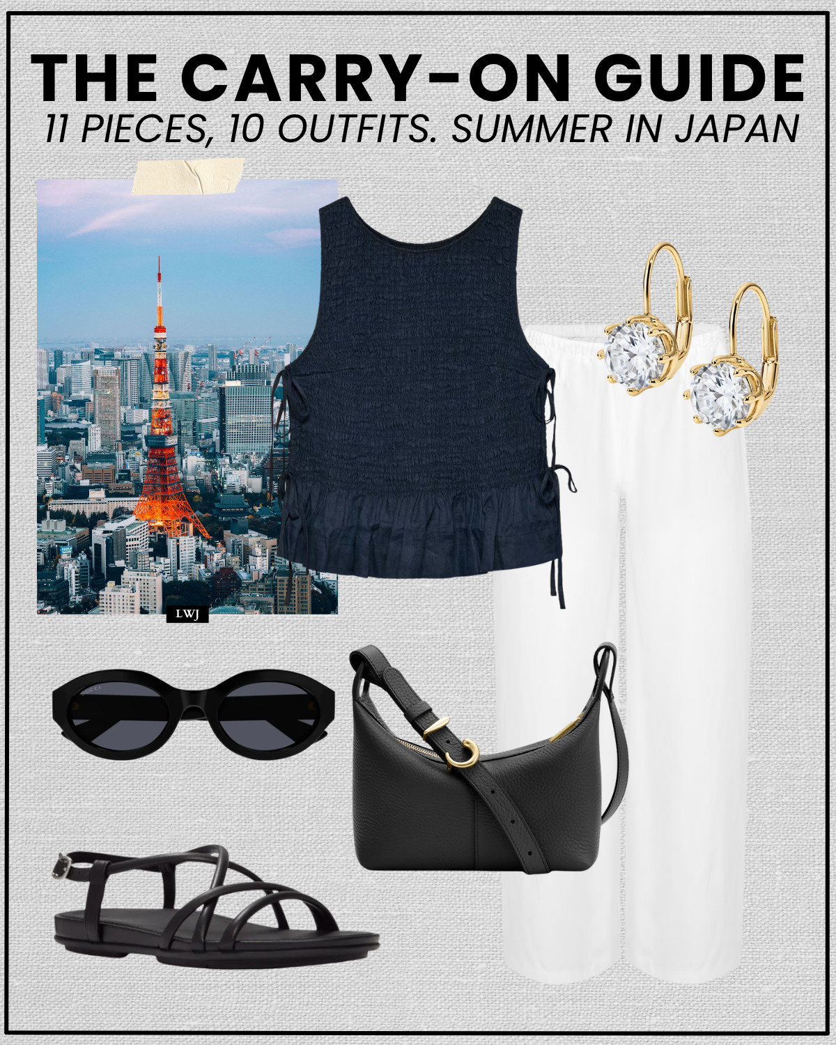 japan summer travel capsule in a carry-on 

summer outfits / summer vacation / japan outfits / tokyo outfit / linen pants / cute summer tops / strappy sandals

#LTKootd #LTKTravel