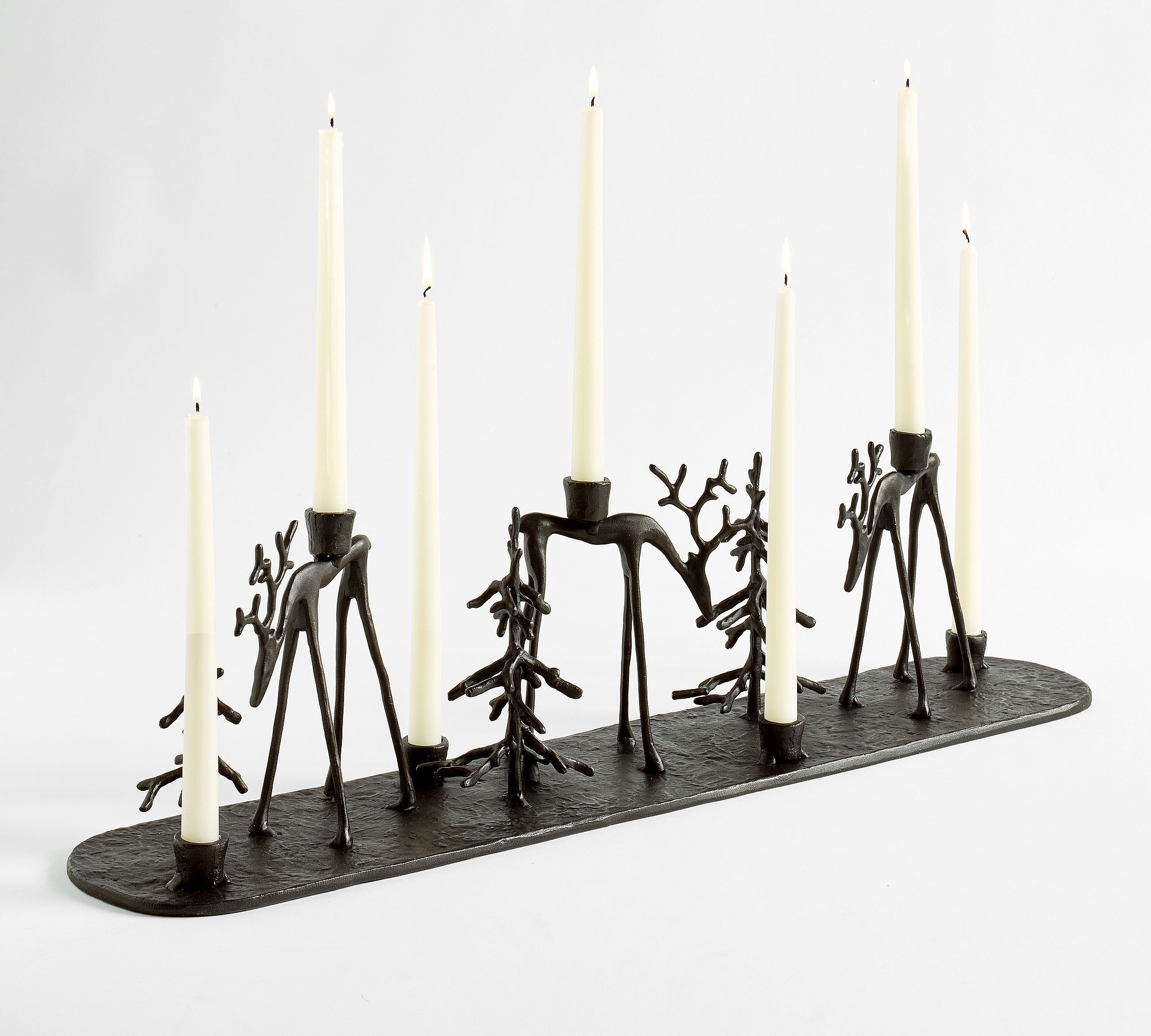 Bronze Sculpted Reindeer Candle Holder | Pottery Barn (US)