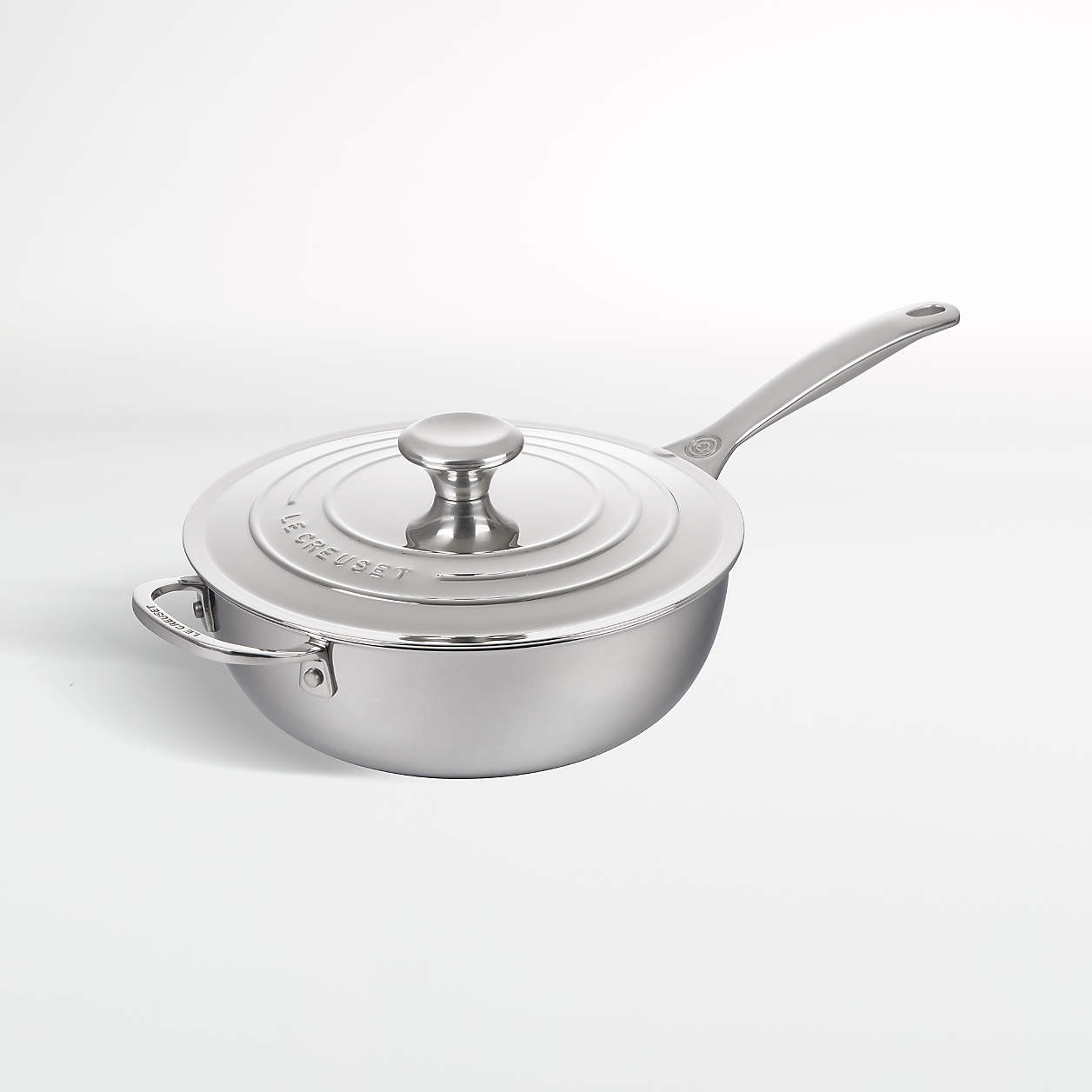 Le Creuset Signature Stainless Steel Non-Stick 3.5-Qt. Saucier Pan + Reviews | Crate & Barrel | Crate & Barrel