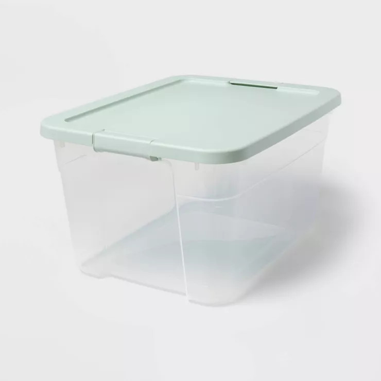 66qt Clear Latching Storage Box Green - Brightroom™ | Target
