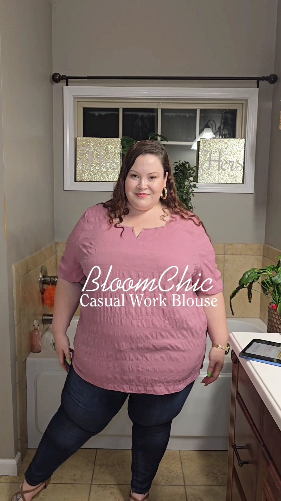 These casual work blouses are so comfortable 🩷

#LTKMidsize #LTKWorkwear #LTKPlusSize
