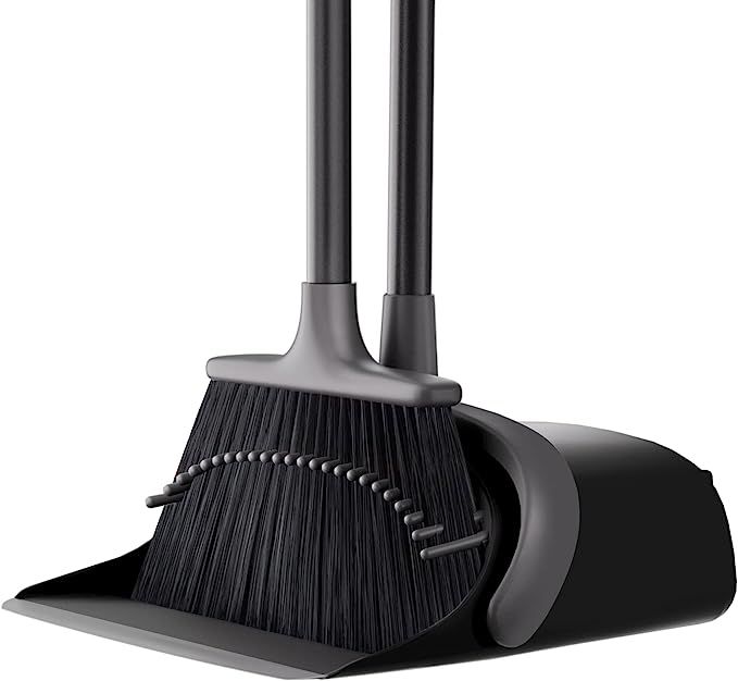 Upgrade Broom and Dustpan Set for Home, 52'' Long Handle, Standing Dustpan and Broom for Kitchen ... | Amazon (US)