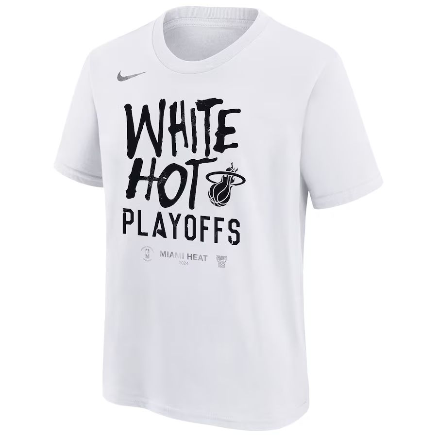 Youth Miami Heat  Nike White 2024 NBA Playoffs Mantra T-Shirt | NBA store