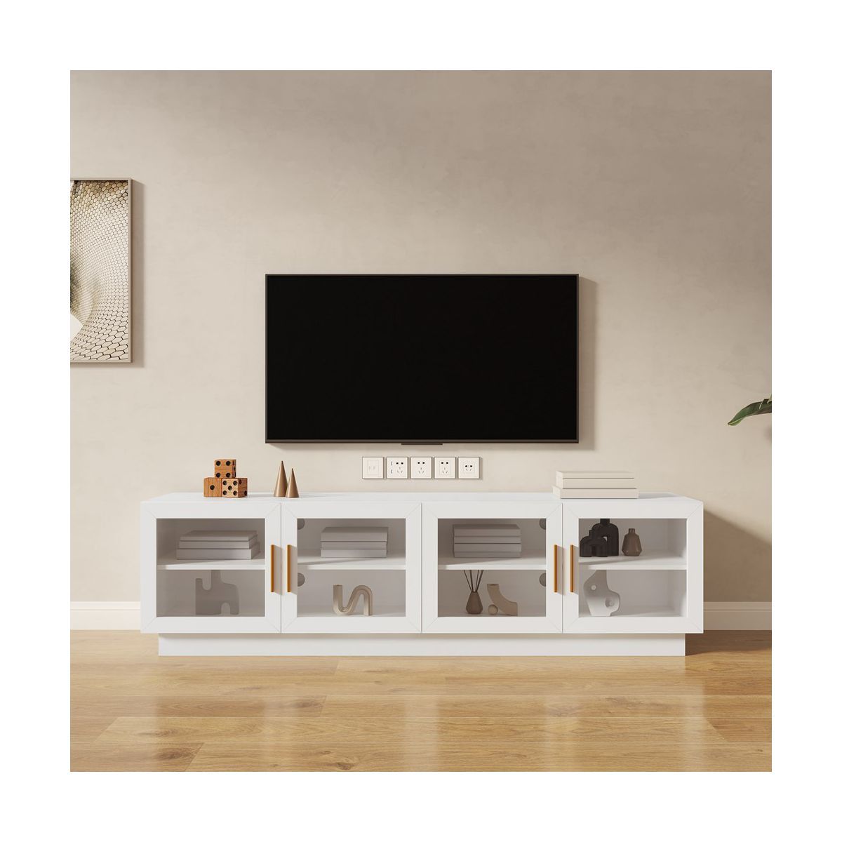 TV Stand, Wood Storage Cabinet Modern TV Cabinet & Entertainment Center With Shelves, For Living ... | Target