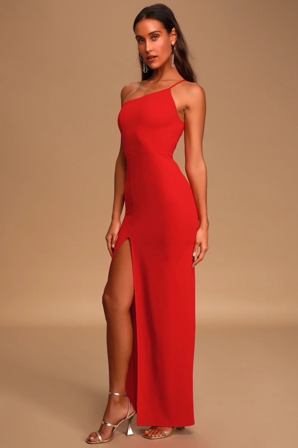 Keeper of My Heart Red One-Shoulder Maxi Dress | Lulus (US)